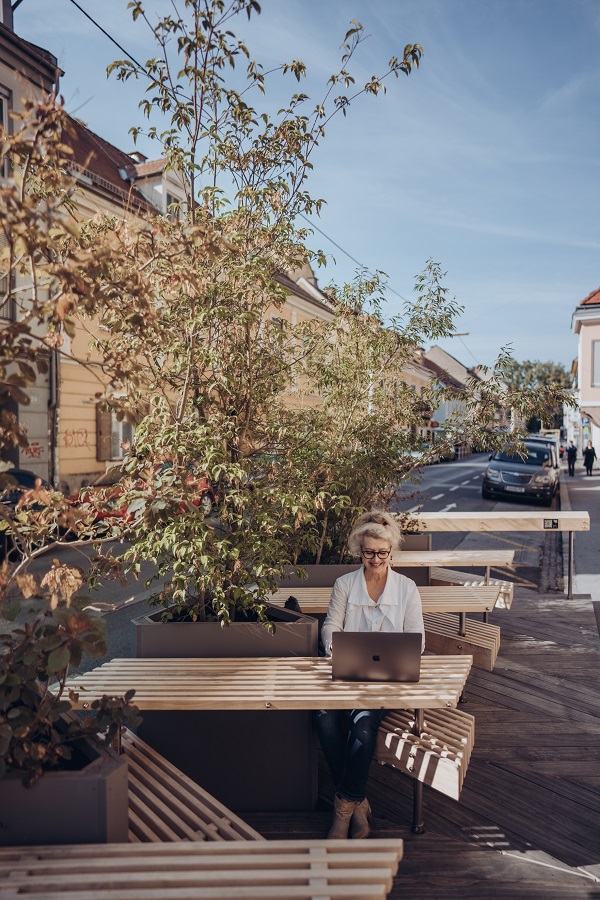 ParkLets in der Zinzendorfgasse © Lex Karelly ParkLets in der Zinzendorfgasse